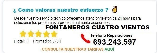 Fontanero Cuatro Vientos precio